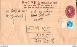 Nepal Postal Stationery Flowers 50p - Népal