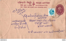 Nepal Postal Stationery Flowers 50p - Népal