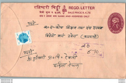 Nepal Postal Stationery Flowers 50p - Nepal