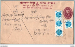 Nepal Postal Stationery Flowers 50p - Nepal