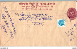 Nepal Postal Stationery Flowers 50p - Népal