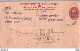 Nepal Postal Stationery Flowers 50p - Nepal