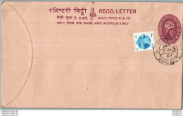 Nepal Postal Stationery Flowers 50p Kapilbatsu Cds - Népal