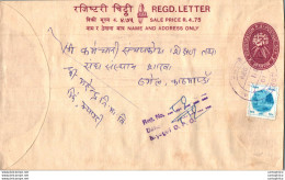 Nepal Postal Stationery Flowers 50p Myagdi Cds - Népal