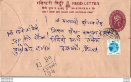 Nepal Postal Stationery Flowers 50p - Népal