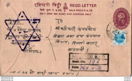 Nepal Postal Stationery Flowers 50p - Népal