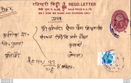 Nepal Postal Stationery Flowers 50p - Nepal