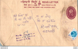 Nepal Postal Stationery Flowers 50p Myagdi Cds - Népal