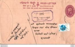 Nepal Postal Stationery Flowers 50p - Nepal