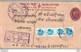 Nepal Postal Stationery Flowers 50p Kapilbastu - Nepal