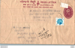 Nepal Postal Stationery Flowers 50p - Népal