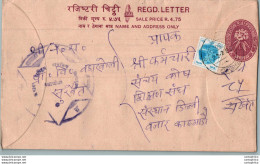 Nepal Postal Stationery Flowers 50p - Nepal