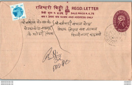 Nepal Postal Stationery Flowers 50p Mahotta Cds - Népal