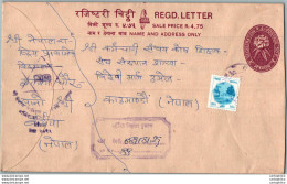 Nepal Postal Stationery Flowers 50p - Népal