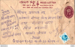 Nepal Postal Stationery Flowers 50p - Népal