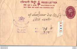 Nepal Postal Stationery Flowers 50p Diktel - Nepal