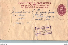 Nepal Postal Stationery Flowers 50p - Népal