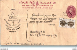 Nepal Postal Stationery Flowers 50p - Nepal