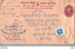 Nepal Postal Stationery Flowers 50p - Nepal