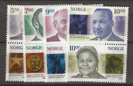 2001 MNH Norway Mi 1401-08 (pairs) Postfris** - Ongebruikt