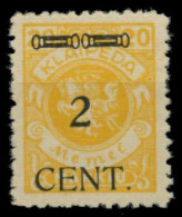 MEMEL 1923 Nr 176I Postfrisch Gepr. X76D086 - Memelgebiet 1923