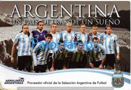 228244 ARGENTINA SPORTS SOCCER FUTBOL SELECCION ARGENTINA & AVIATION AEROLINEAS ARGENTINAS NO POSTAL POSTCARD - Argentinië