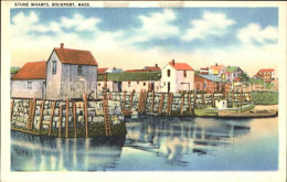 11690727 Rockport_Massachusetts Stone Wharfs Illustration - Other & Unclassified