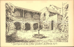 11690550 New_Orleans_Louisiana Courtyard Of The Little Theatre Sketches By Castl - Andere & Zonder Classificatie