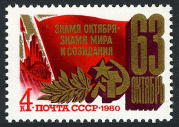 Russia 4868, MNH. Michel 5000. October Revolution, 63rd Ann. 1980. Flag.  - Neufs