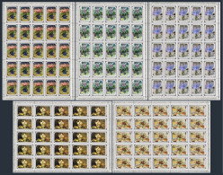 Russia 4765-4769 Sheets Of 25,MNH.Michel 4886-4870 Bogen. Flower Paintings,1979. - Nuevos