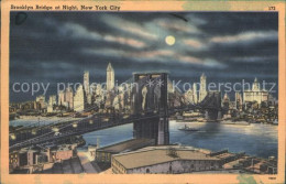 11690443 New_York_City Brooklyn Bridge At Night Moonlight Stempel Alliierte Zens - Otros & Sin Clasificación