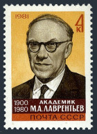 Russia 4988 Two Stamps, MNH. Mi 5119. Mikhail  Lavrentiev, Mathematician, 1981. - Ongebruikt