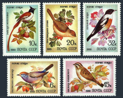 Russia 4972-4976, MNH. Michel 5103-5107. Song Birds, 1981. - Ongebruikt