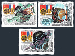 Russia 5059-5061 Blocks/4, MNH. Mi 5190-5192. Intercosmos. Program USSR-France. - Nuevos