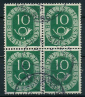 BRD DS POSTHORN Nr 128 Gestempelt VIERERBLOCK X82F0CE - Used Stamps