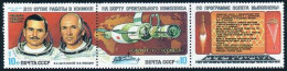 Russia 5137-5138a Pair/label,MNH.Michel 5267-5268 Zf. Salyut 7-Soyuz 7,1983. - Neufs