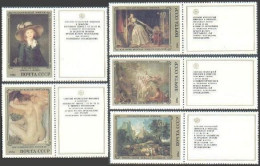 Russia 5310-5314-label, MNH. Mi 5452-5456. Hermitage 1984. French Artists. - Ongebruikt