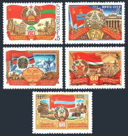 Russia 5302-5306, MNH. Michel 5444-5446. Soviet Republics, 1984. Flag, Arms. - Nuevos