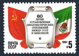 Russia 5278 Block/4, MNH. Mi 5408. Relations With Mexico, 60th Ann. 1984. Flags. - Nuevos