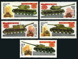 Russia 5217-5221, MNH. Michel 5347-5351. World War II Tanks. 1984. - Neufs