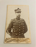 PHOTO PHOTOGRAPHIE SOLDAT MILITAIRE 19 RÉGIMENT KEPI PIERRE DASTE  FORMAT CDV - Oorlog, Militair