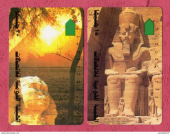 Egypt-Telecom Egypt- Egyptian Historical Archeologic Sites- Pre Paid Phone Card Used . Lot Of Two Cards. - Egitto