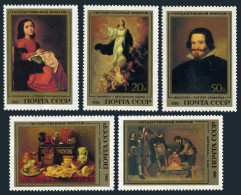 Russia 5335-5339-label, MNH. Hermitage 1985. Spanish Artists. - Neufs