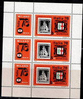 HUNGARY 1976 INTERNATIONAL STAMP EXHIBITION HAFNIA 76 ITALY MINI SHEET MI No 3143 MNH VF !! - Hojas Bloque