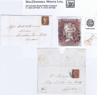 Great Britain 1843 Distinctive Coventry Maltese Cross On Cover To London With 1d Red Plate 25, Also Normal Cross On Cove - Storia Postale