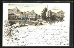 Lithographie Karlsbad, Stadtpark, Parkstrasse  - Tsjechië