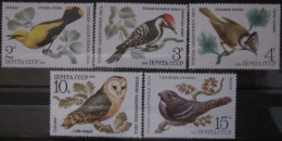 RUSSIA ~ 1979 ~ S.G. NUMBERS 4922 - 4926, ~ BIRDS. ~ MNH #03601 - Ongebruikt