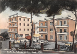 12816 "ALBERGO GRAN BRETAGNA - RICCIONE (RN) - VIALE C. COLOMBO N° 3" CART. ORIG. ILLUSTR. SPED. 1956 - Rimini