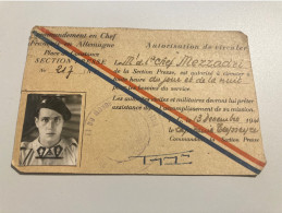 COMMANDEMENT EN CHEF FRANCAIS ALLEMAND AUTORISATION DE CIRCULER SECTION PRESSE 1948 - Documents