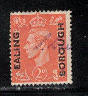 GREAT BRITAIN Scott # 238a Used - KGVI - Ealing Borough Overprint - Watermark Sideways - Used Stamps